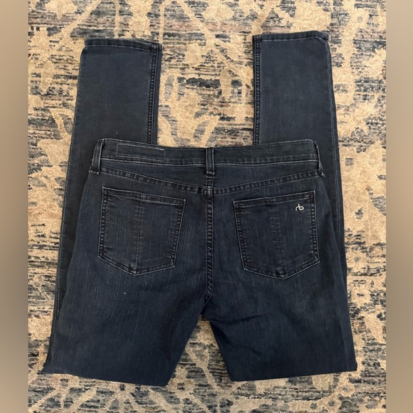 Rag & Bone Terra Blues Dark Wash Distressed Straight Leg Jeans• 29 - Picture 6 of 9